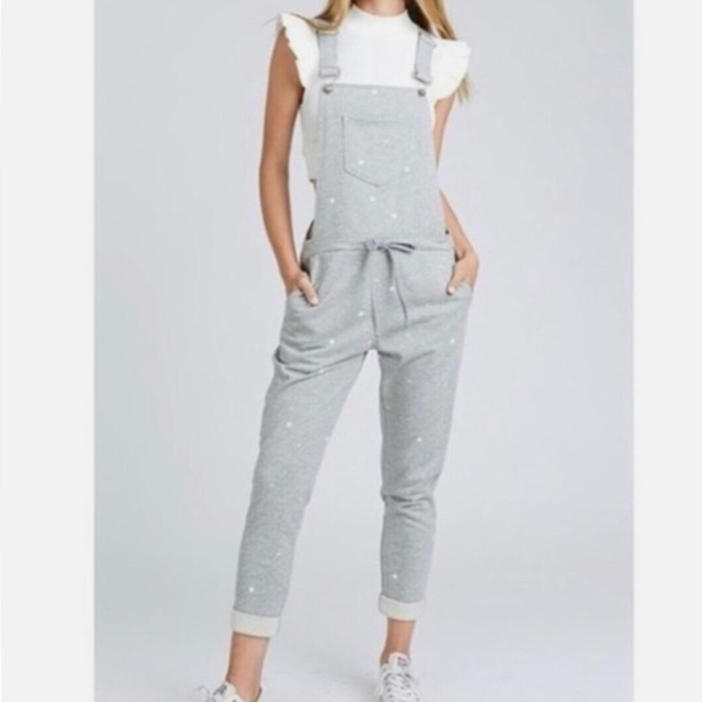 Storia Gray Overalls with Star Accents